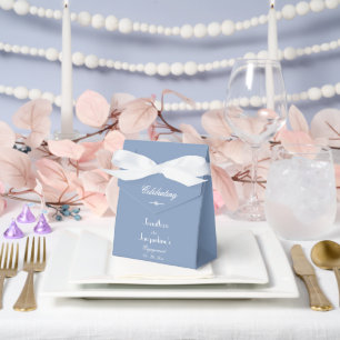 Engagement Party Elegant Chic Dusty Blue Thank You Favour Box