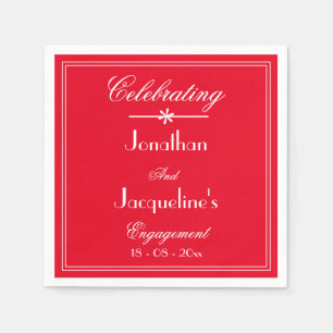 Engagement Party Elegant Chic Red Cake Table Paper Napkin
