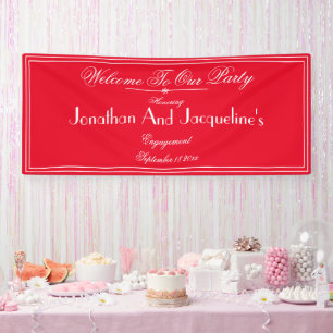 Engagement Party Elegant Script Names Chic Welcome Banner