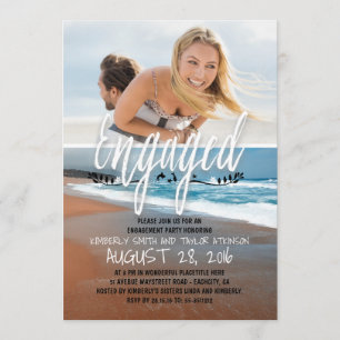 Engagement Party Engaged Photo Beach Invitation