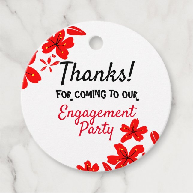 Engagement party favour tags (Front)
