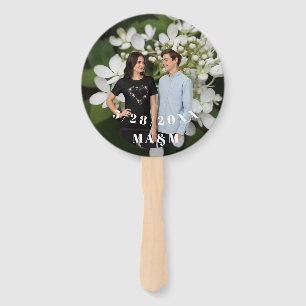 Engagement Party Favours White Hydrangea Photo Hand Fan