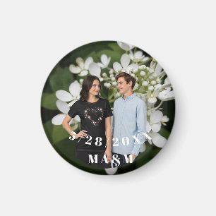 Engagement Party Favours White Hydrangea Photo Magnet
