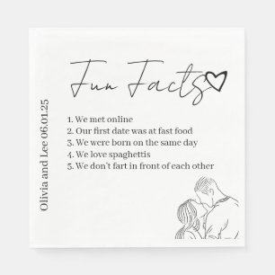 Engagement Party Fun facts Name Wedding  Napkin