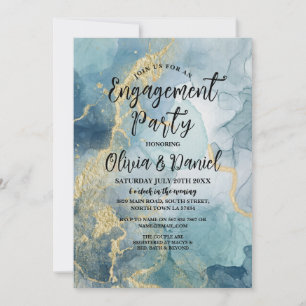 Engagement Party Geode Crystals Couples Shower  Invitation