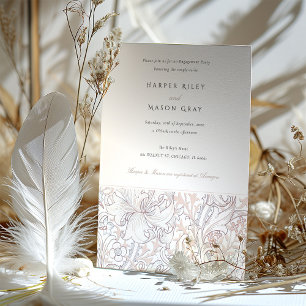 Engagement Party Golden Lily Elegant Pastel Invitation