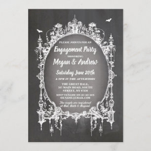 Engagement Party Gothic Frame Halloween Invite