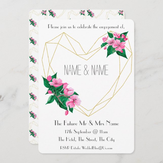 Engagement Party Invitation 1930's Inspired (Front/Back)