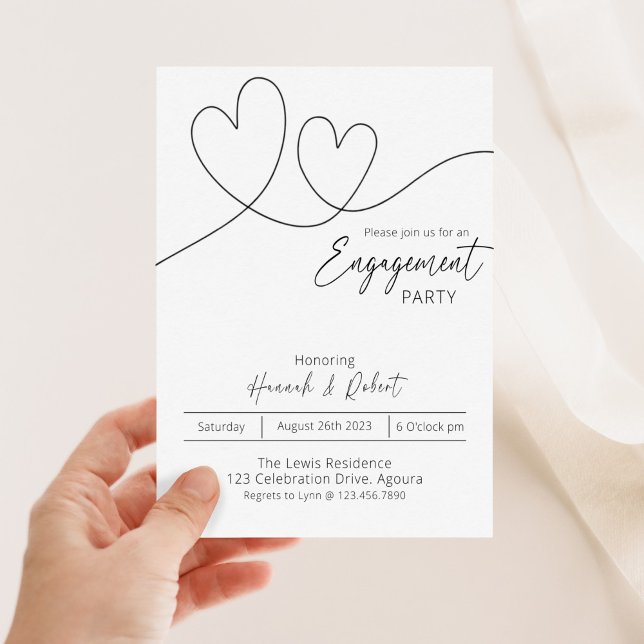 Engagement Party Invitation, Minimalist Engagement Invitation (Creator Uploaded)