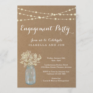 Engagement Party Invitation - Rustic Kraft