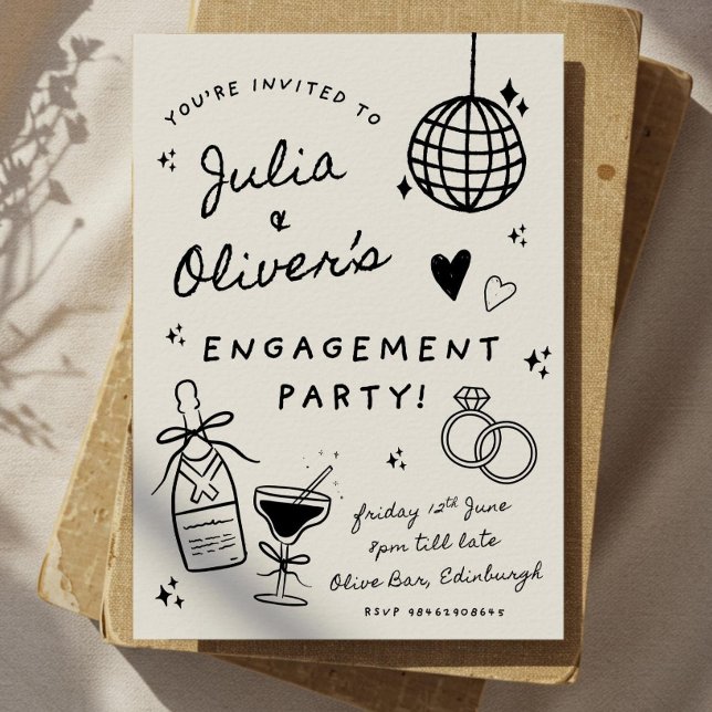 Engagement Party Invitation Template, Custom Champ (Creator Uploaded)