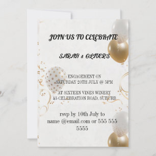 Engagement Party Invitation Template, Hand drawn e