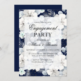 Engagement Party invitation white flower sakura