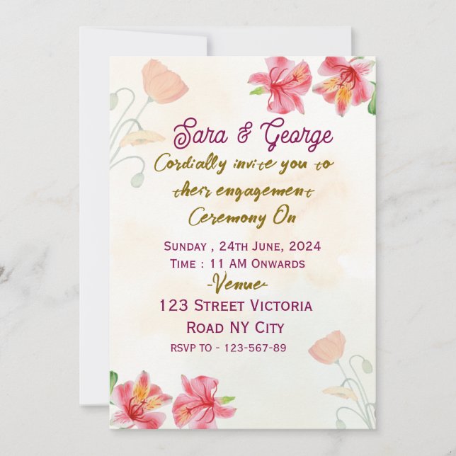 Engagement  Party Invitations  (Front)