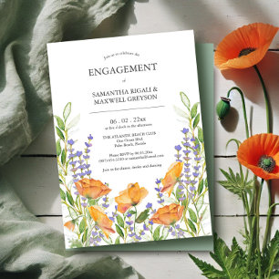 Engagement Party Invitations Floral Watercolor