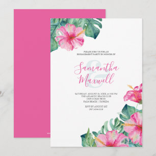 Engagement Party Invitations Hibiscus Flowers