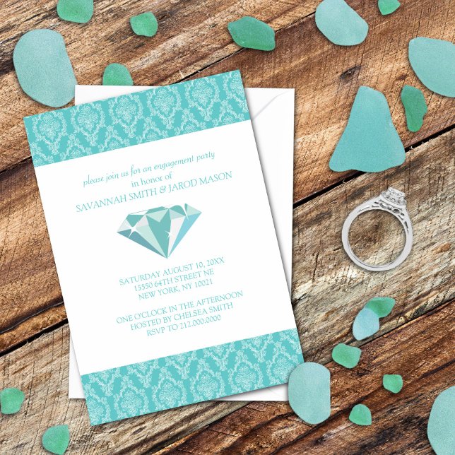 Engagement Party Invitations (Teal) (Creator Uploaded)
