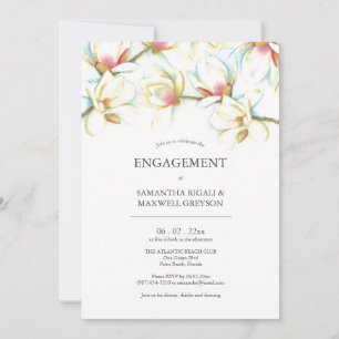 Engagement Party Invitations Watercolor Flowers