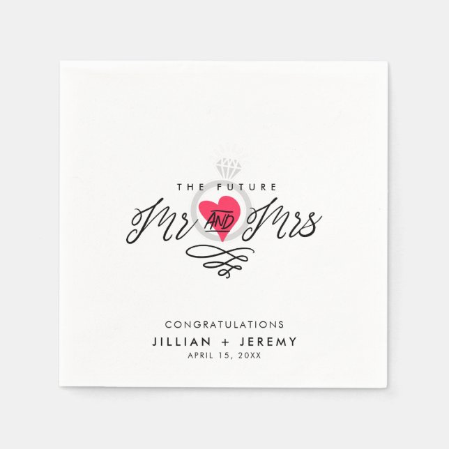 Engagement Party Mrs and Mrs Napkins (Front)