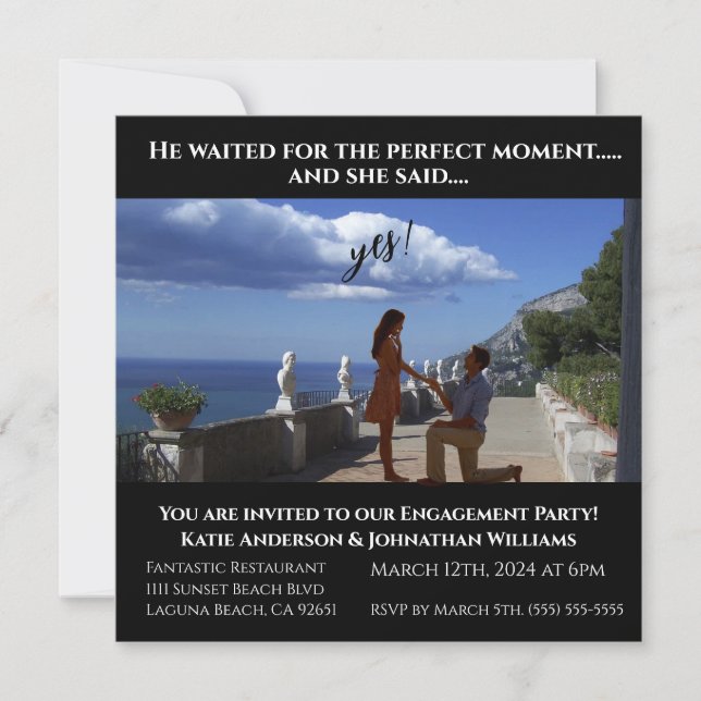 Engagement Party-Photo-Amalfi Italy- Backdrop- Invitation (Front)