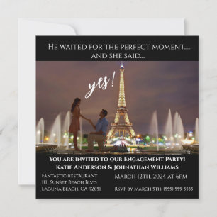 Engagement Party-Photo-Paris Backdrop-  Invitation