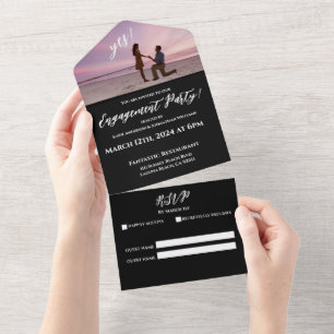 Engagement Party-Photo-Sunset Beach Backdrop- All In One Invitation