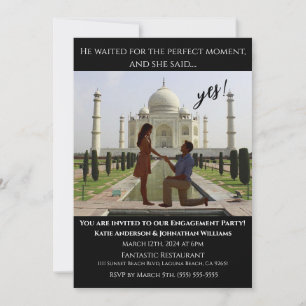 Engagement Party-Photo-Taj Mahal Backdrop- Invitation