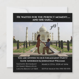Engagement Party-Photo-Taj Mahal Backdrop- Invitation