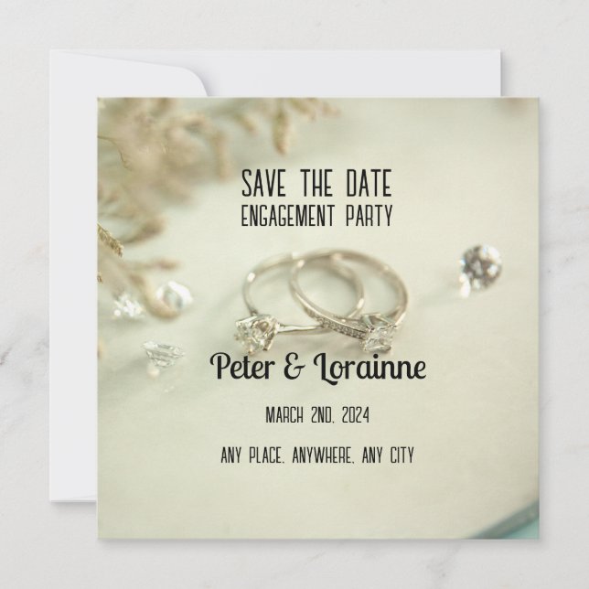 Engagement Party - save the date. Editable  Invita Invitation (Front)