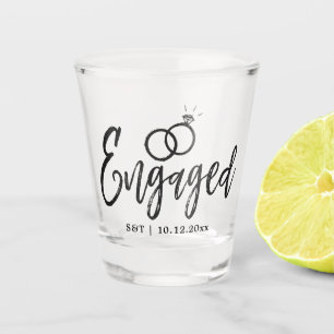 Engagement Party Script Lettering Shot Glass