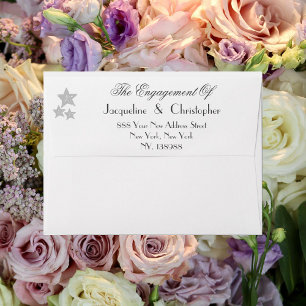 Engagement Party simple elegant white invitation Envelope