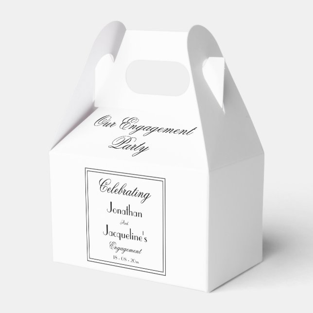 Engagement Party Thank You Favour Script Chic  Favour Box (Front Side)
