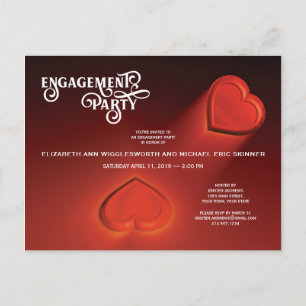 Engagement Party, Two Hearts Postcard