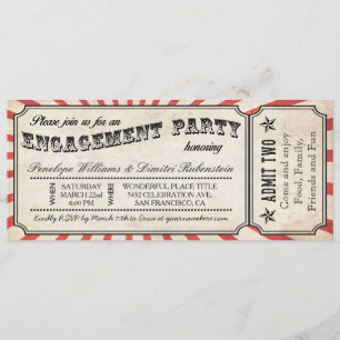 Engagement Party Vintage Ticket Invitations