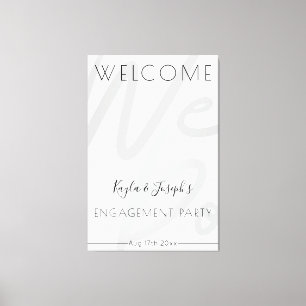 Engagement party welcome canvas print