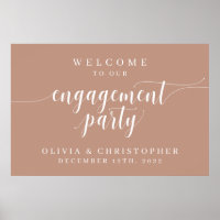 Engagement Party Welcome Poster Champagne