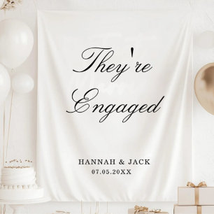 Engagement Party Welcome Sign Tapestry