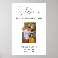 Engagement Party Welcome Sign With Photo