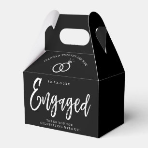 Engagement Party   White Script Lettering Favour Box