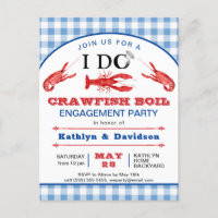 Engagement Photo Crawfish Boil Party Invitation