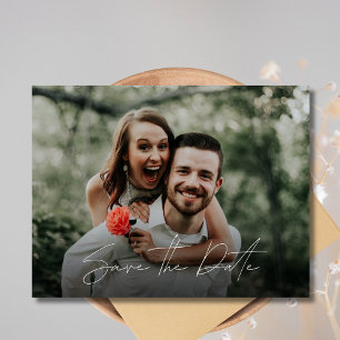 Engagement Photo QR Code Wedding Save the Date Announcement Postcard