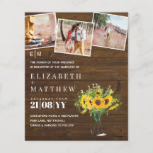 Engagement Photo Rustic Sunflower Wedding Savedate