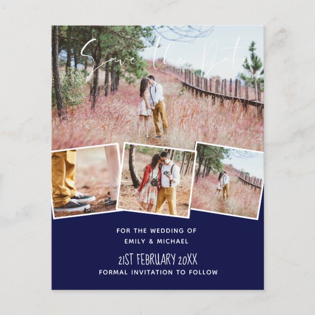 Engagement Photo Save the Date Custom Colour BUDGE (Front)