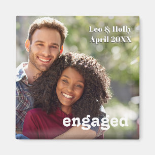 Engagement Photo Simple Keepsake Magnet