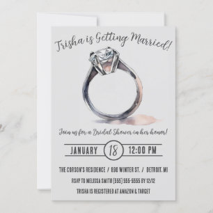 Engagement Ring Bridal Shower Invitation