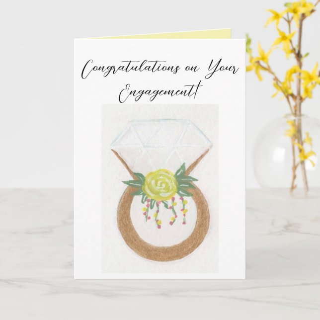 Engagement Ring Card (Yellow Flower)