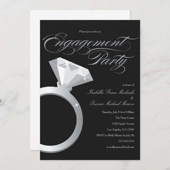 Engagement Ring | Engagement Party Invitation (Front/Back)