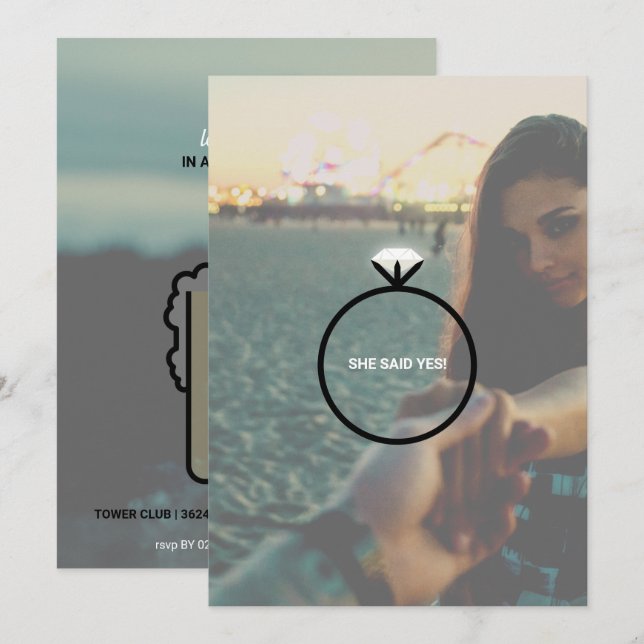 Engagement Ring Party Invitation (Front/Back)