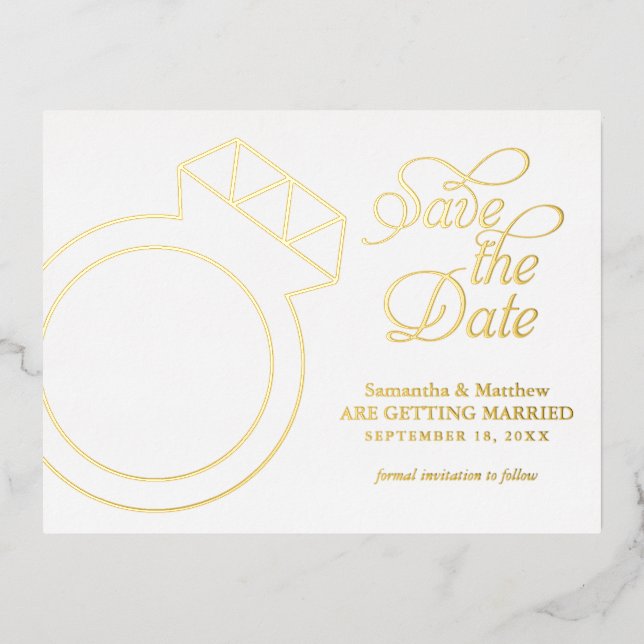 Engagement Ring Photo Wedding Announcement (Front)