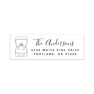 Engagement Ring Return Address Self-inking Stamp